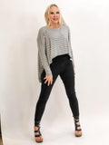 Long Sleeve Striped High-Low Top