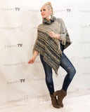 Ribbed Stitch Fringe Poncho