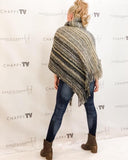 Ribbed Stitch Fringe Poncho