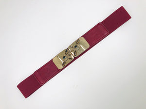 Wine/Gold Stretch Belt