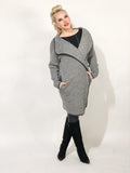 Thick Knit Striped Long Body Wool Jacket - 2 Colors