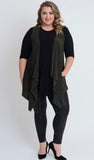 Pocketed Waterfall Sleeveless Cardigan - 2 Colors