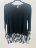 Striped & Solid Contrast Long Sleeve Top - 2 Colors