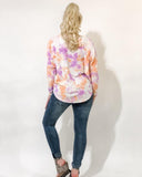 Pastel Tie-Dye Dolman Zipper Top