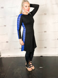 Black Dress w/ Royal Blue Side Panel