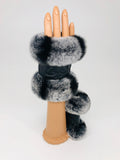 Fingerless Chinchilla/Leather Gloves