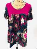 Magenta/Navy Floral Tunic