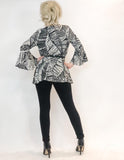 Liger Print Bell Sleeve Blouse