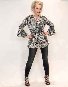 Liger Print Bell Sleeve Blouse