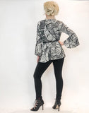 Liger Print Bell Sleeve Blouse