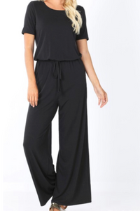 Short Sleeve Jumpsuit with Pockets