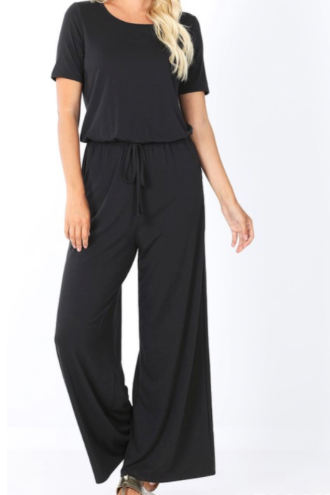 Short Sleeve Jumpsuit with Pockets