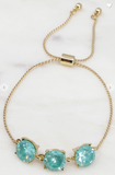 Dainty Chain/Stone Bracelet - 3 Colors