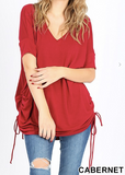 Premium V-Neck Side-Tie Tee - 14 Colors Group 1