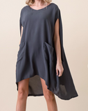 Short Sleeved Hi-Low Relaxed Mini Tunic - 2 Colors