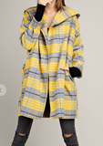 Plaid Pocketed Hoodie Jacket