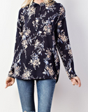 Floral Elbow Patched Hoodie