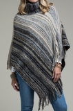 Ribbed Stitch Fringe Poncho