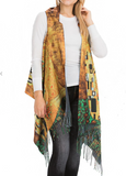 Abstract Geometric & Floral Pashmina Vest