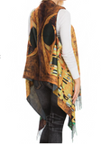 Abstract Geometric & Floral Pashmina Vest