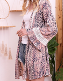 Long Sleeve Lace Kimono
