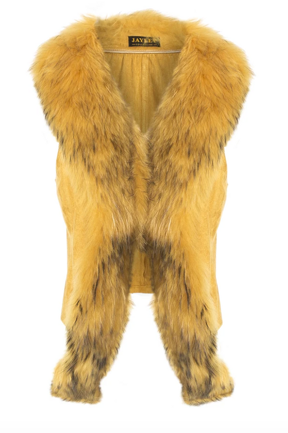 Fox Fur & Suede Vest - 2 Colors