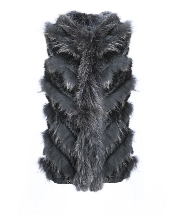 Long Fox & Rabbit Fur Vest