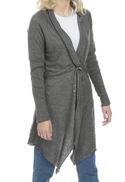 Cashmere Cardigan with Sequin Pull String - 4 Colors