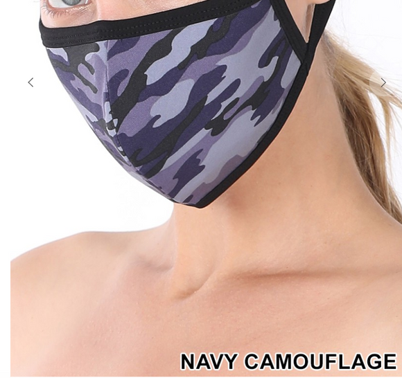 Navy Camouflage Face Mask