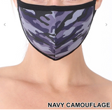 Navy Camouflage Face Mask
