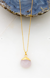 Teardrop Natural Stone Delicate Necklace
