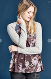 Floral Print Hacci Knit Top