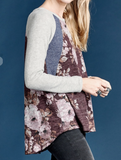 Floral Print Hacci Knit Top