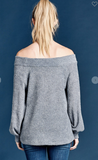 Knit Off Shoulder Sweater - 2 Colors
