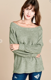 Knit Off Shoulder Sweater - 2 Colors