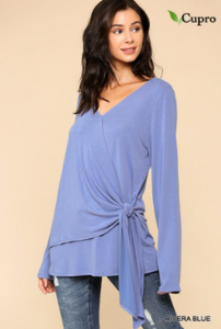 Mock Wrap Side Tie Top