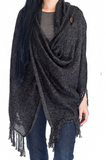 Ribbed Button Poncho - 3 Colors