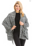 Ribbed Button Poncho - 3 Colors