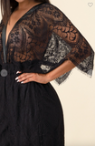 V Neck Lace Maxi Jumpsuit