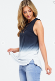 Blue Ombre Caged Cut Out Tank