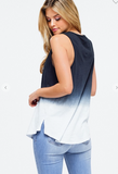 Blue Ombre Caged Cut Out Tank