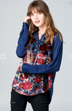 Floral Velvet Burn-Out Blouse