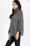 Rib Knit Long Body Poncho