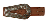 Metal Stud Pave Wide Buckle Elastic Belt - 5 Colors
