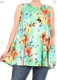 Mint Floral Tank Dress