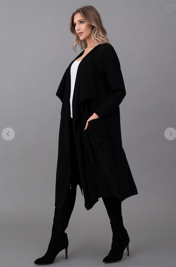 Oversized Open-Front Cashmere Duster - 2 Colors