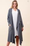 Oversized Open-Front Cashmere Duster - 2 Colors