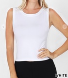 Cropped Seamless Round Neck Tank - 5 Colors