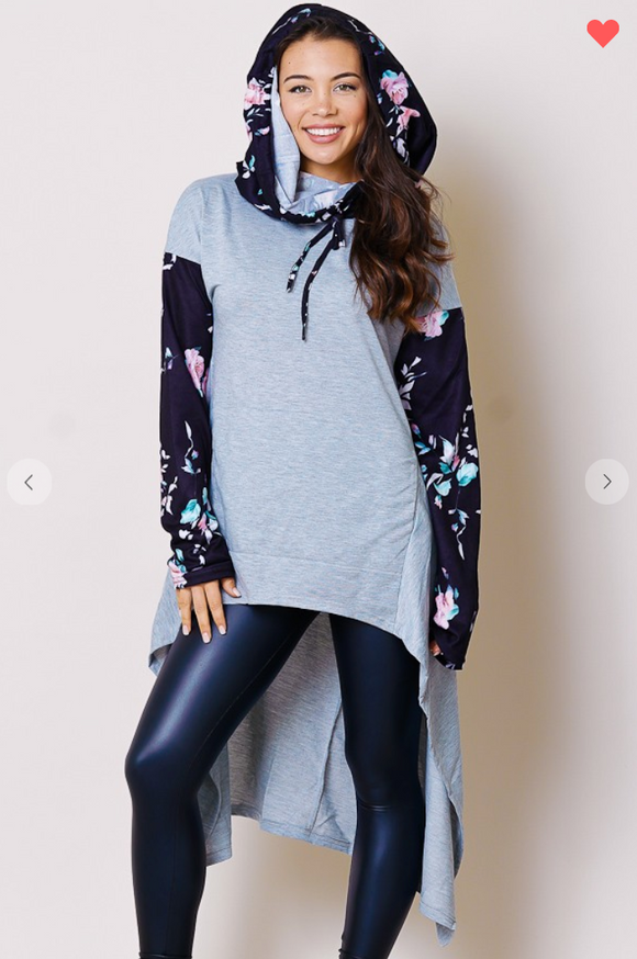 Grey/Floral Sweater Dress