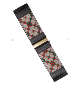 Geometric Pattern Elastic Belt - 2 Colors